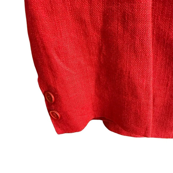 Vtg Chance Womens Linen Encounters Red Blazer 16 Classic Preppy Office Chic - Picture 6 of 11